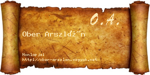 Ober Arszlán névjegykártya